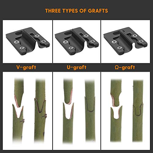 FUJIWARA Garden Grafting Tool, Multifunctional Pruning Scissors Kit, U-Graft/V-Graft/Omega-Graft Seedling for Fruit Tree Grafting Set,Including Grafting Tapes, Grafting Knife & Replacement Blades