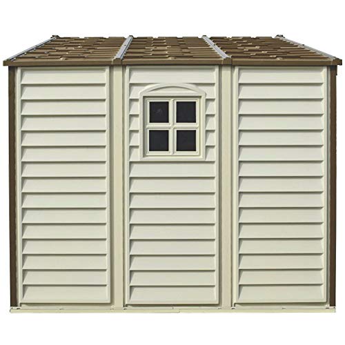 Duramax (30214-1) 10 x 8 Feet V2 Wood Side Vinyl Shed - Ivory/Brown