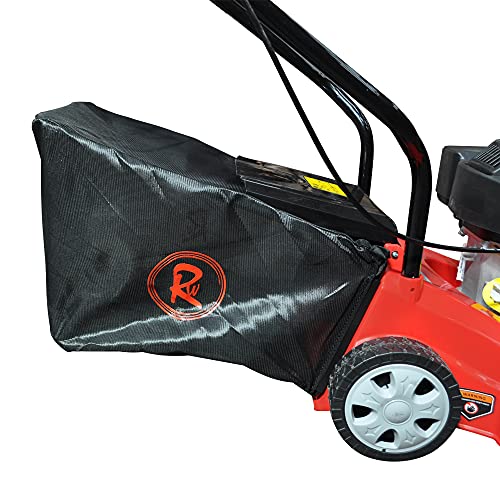 RocwooD Petrol Lawnmower Push 16" 132cc Mower Plus FREE Oil 39cm 390mm Cutting Width OHV Engine Mower Foldable Handles 35 Litre Grass Collector 2 Year Warranty Red