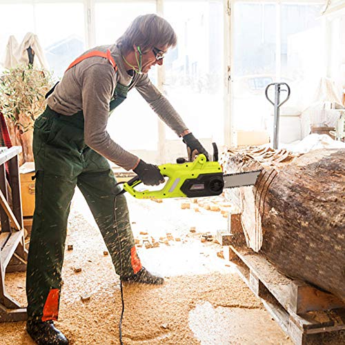 2400W Electric Chainsaw, Powerful Electric Chain Saw with 45CM Guide Bar 13m/s Cutting Speed, Automatic Oiling, Lightweight Design, Tool-Free Chain Tensioning, 12M Cable