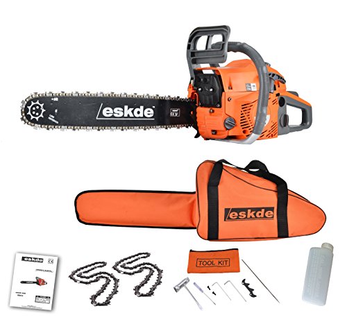 eSkde CS62-S7 62cc Petrol Chainsaw with 20" Bar and Chain 2 Stroke, Orange
