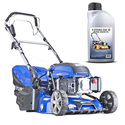 Hyundai Petrol Lawnmower, 139cc, 420mm Cordless Lawn Mower with large 45 Litre Grass & 3 Year Warranty