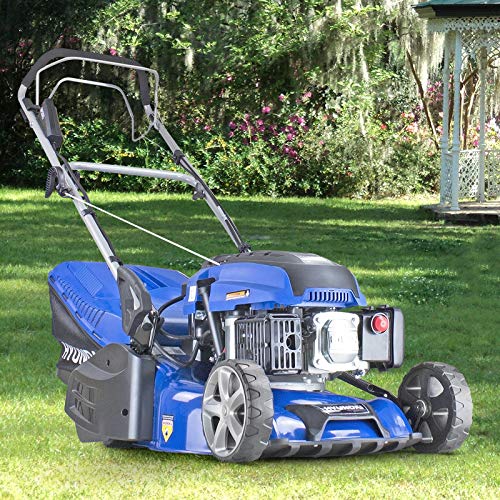 Hyundai Petrol Lawnmower, 139cc, 420mm Cordless Lawn Mower with large 45 Litre Grass & 3 Year Warranty