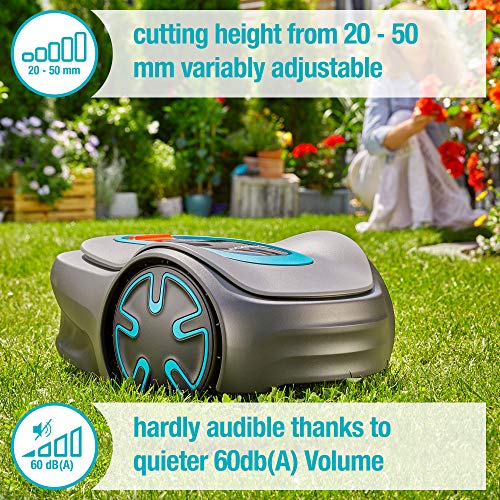 Gardena Robotic Mower SILENO minimo 500 m²: Intelligent lawn mower with excellent connectivity, programmable with the Gardena Bluetooth® app, UK version (15202-28)