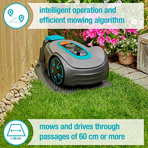 Gardena Robotic Mower SILENO minimo 500 m²: Intelligent lawn mower with excellent connectivity, programmable with the Gardena Bluetooth® app, UK version (15202-28)